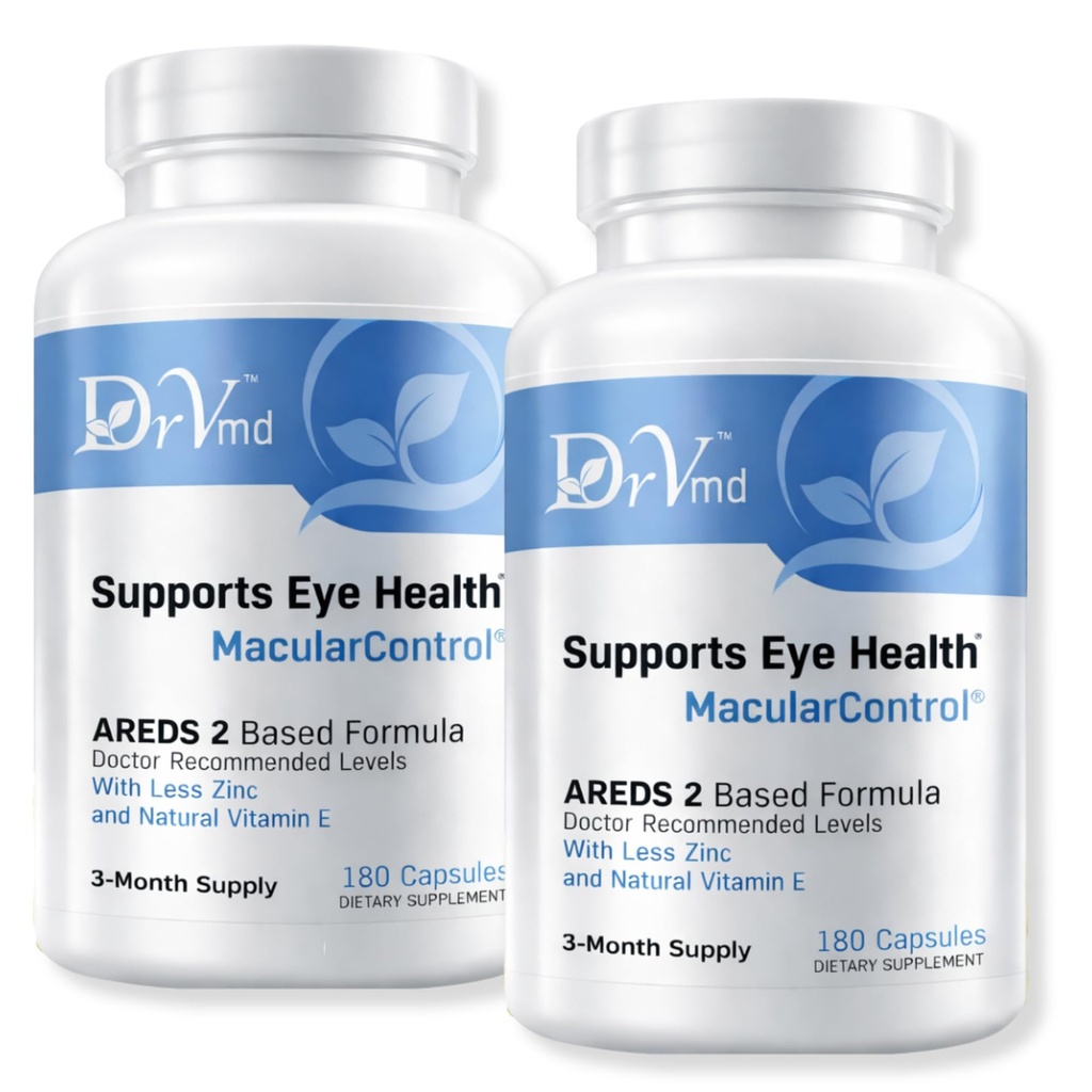 Control Macular AREDS 2 Vitaminas Oculares + Lutein 10mg + Zeaxanthin 2 mg, 25 mg Zinc, Vitamina C &amp; Natural E – Doctor Formulado Suplemento de Apoyo Ojo (360 cápsulas) 6 Mes de Suministro