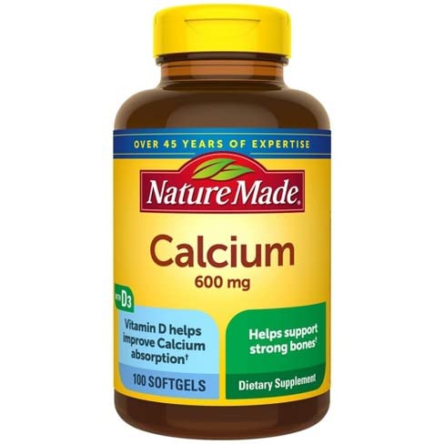 Nature Made Calcio 600 mg Con Vitamina D Liquid Softgels 100 ea (Pack of 2)