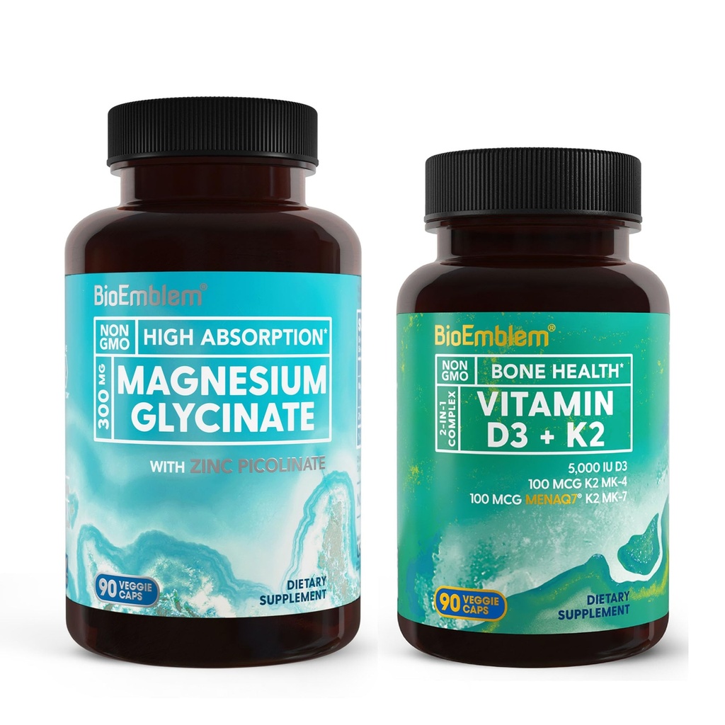 BioEmblem Magnesium Glycinate con zinc y vitamina D3 K2