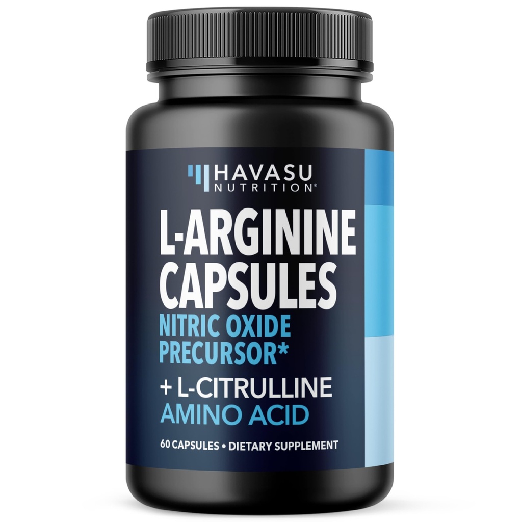 L-Arginine Capsules con L-Citrulline - Nitric Oxide Suplemento - L Arginine y L Citrulline Blend - 60 Conde - Vegan, no GMO cápsulas para el rendimiento, resistencia y apoyo muscular - 1 mes de suministro