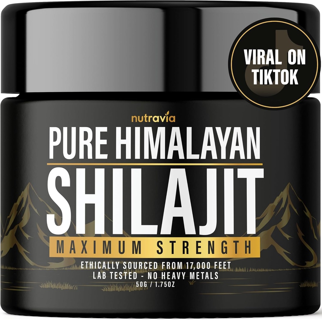 Shilajit Pure Himalayan Orgánica Resina - Laboratorio Auténtico Natural Tested Fórmula para Hombres, Mujeres - No Metales Pesados - 600mg Max Fuerza con 85+ Trace Minerals Golden Grade Shilajit Suplemento (1 Pack)