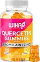 Quercetina Gummies - Quercetina 500mg con Bromelain, Zinc, Vitamina C afectadasD3 - Quercetina Gummy Suplementos para el apoyo y la alergia a las inmunos - Inmunity Booster Vitaminas Suplemento - 60 Chewable