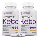 Laboratorios justificados (2 Pack Lifestyle Keto Pills 1275MG Nueva &amp; Mejorada Fórmula Contiene Apple Sider Vinegar Extra Virgin Olive Oil Powder Green Tea Leaf 120 Capsules
