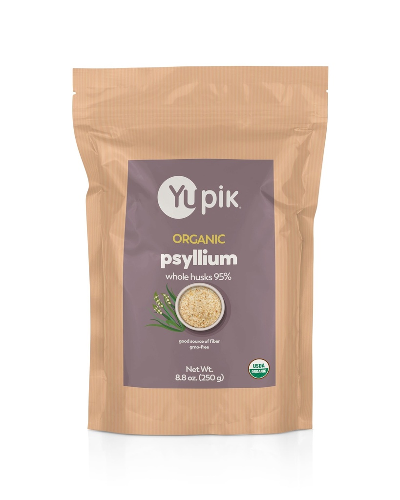 Yupik Orgánica entera de Husk Psyllium 8.8 Oz (Pack of 6), 95% de pureza, fibra soluble, USDA Certified, Non-GMO, Kosher, Gluten-Free, Sugar-Free &amp; Fat-Free, Unflavored, Plant-Based