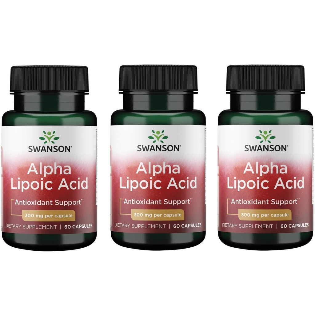 Swanson Alpha Lipoic Acid - Antioxidant Activity Suplemento - 300 mg 60 cápsulas (3 Pack)