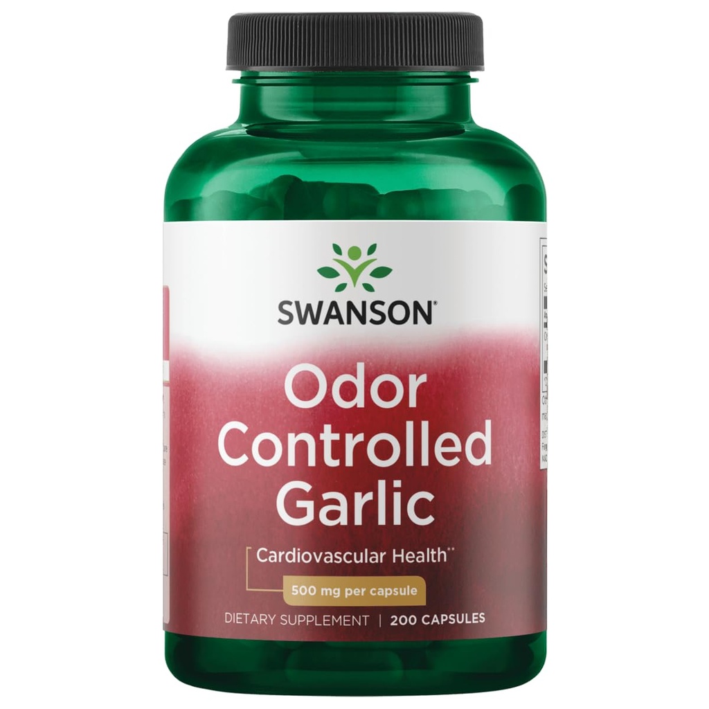 Ajo controlado por olor Swanson 500 Milligrams 200 Capsules