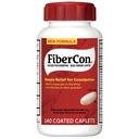 FiberCon Fiber Terapia de fibra Coated Caplets, Fibra Insoluble segura, sencilla y cómoda para irregularidad intestinal, Alivio de estreñimiento cómodo sin gas ni soplado, 140 cápsulas
