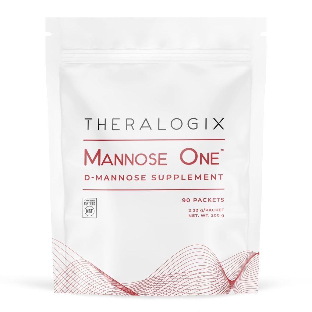 Theralogix Mannose One D-Mannose Powder - 90-Day Supply - Soportes Urinary Tract Health con 2.000 mg D-Mannose* - NSF certificado - 90 Packets