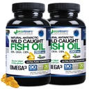 (Pack of 2) Natural Antarctic Wild Caught Omega 3 Fish Oil DPA-EPA-DHA Suplemento 2,900 Milligrams Triple Strength Ultra Pure Concentrated SoftGels - No Fish Tasting Burps