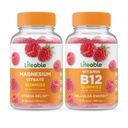 Magnesio salvavidas + vitamina B12, Gummies Bundle - Gran Tasting, Suplemento de vitamina, Gluten Gratis, GMO Gratis, Chewable Gummy