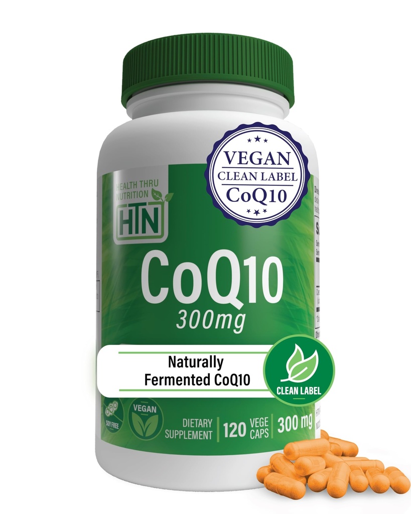 Health Thru Nutrition CoQ-10 300mg - 120 Capsules peru High-Potency Ubiquinone Coenzyme Q10 ← Apoya la Energía Celular y la Protección Antioxidante