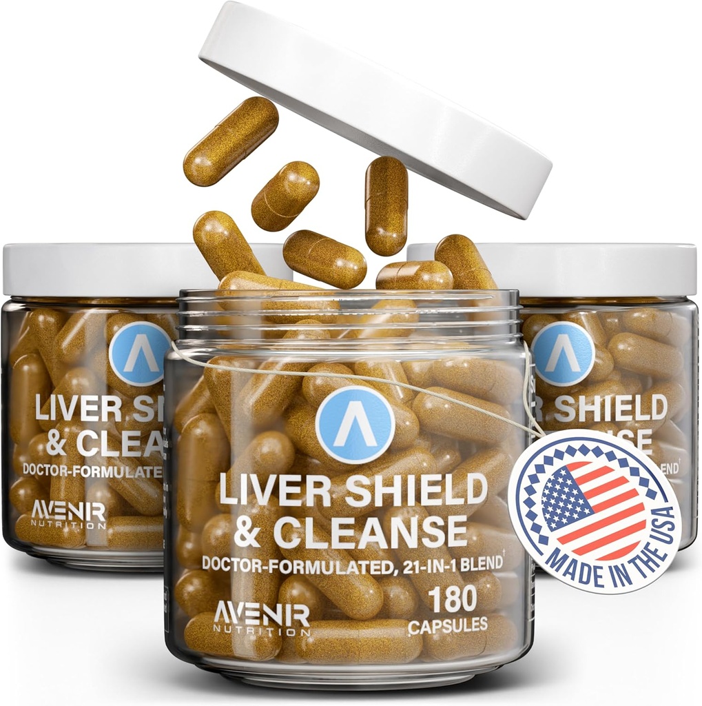 Avenir Nutrition Liver Shield &amp; Cleanse ← Herbal Liver Cleanse Detox &amp; Repair Supplement tención Milk Thistle & Artichoke Extract Supplements ← Fatty Liver & Health Support TEN 180 Capsules for Men and Women