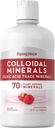 Piping Rock Colloidal Minerals Liquid tención 32 fl oz TEN Fulvic Acid  70 Plant Derived Trace Minerals ← Raspberry Flavor ANTE Vegetarian, Non-GMO, Gluten Free Supplement
