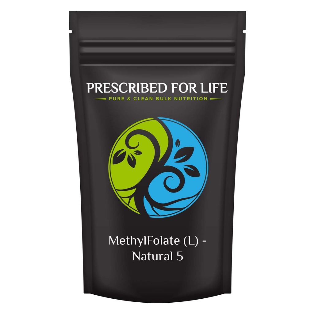 Prescrito para la vida Methyl Folate Powder ← Bioavailable Folic Acid para apoyar la salud cerebral ← Pure Powdered Vitamina B9 Folate Suplemento para Hombres (0,5 oz / 14 g)