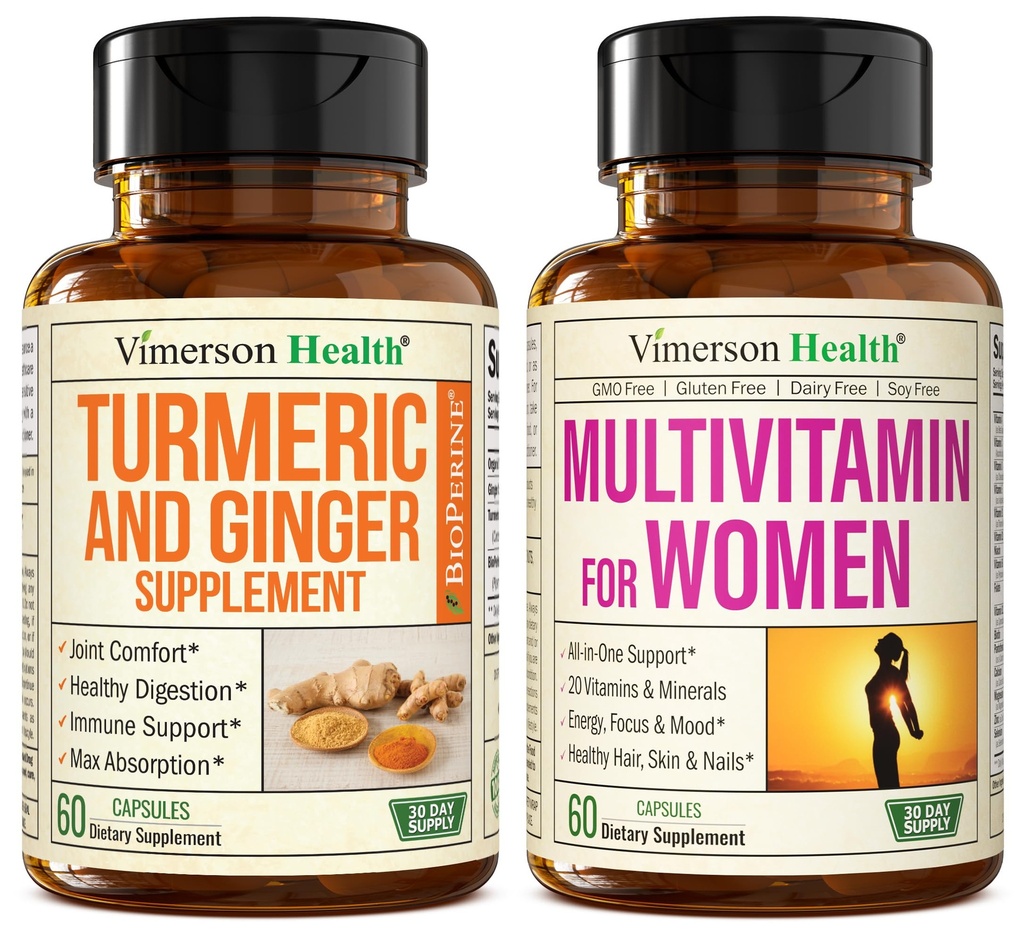 Suplemento Turmérico y Ginger Root Joint Support Suplemento &amp; Complete Multivitamin for Women