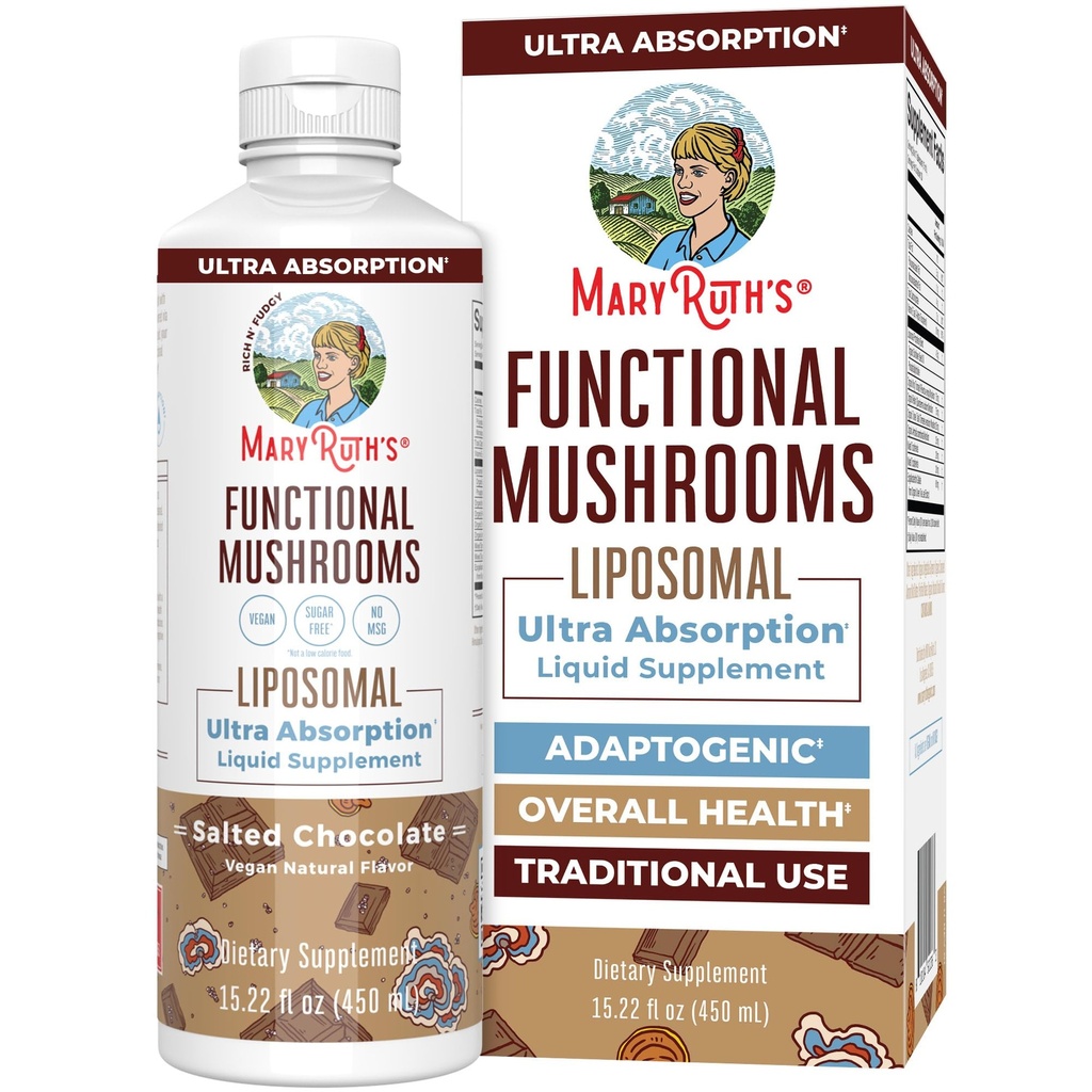 MaryRuth Organics Mushroom, Suplemento de Mushroom, Vitamina Líquida de Mushroom, Suplemento de Reishi Mushroom para Immune Support, Turquía Vitamina de Tail para el alivio de estrés, Vegan, No GMO, Gluten Free, 15.22 Fl Oz