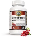 Berberine HCL 1200mg Premium, Ultra High Purity, Pure 60 Capsules - Suplemento bereberina, soporta sistema inmunitario, bereberina Plus mejorado con fruta de melón bitter &amp; extracto de hoja Banaba