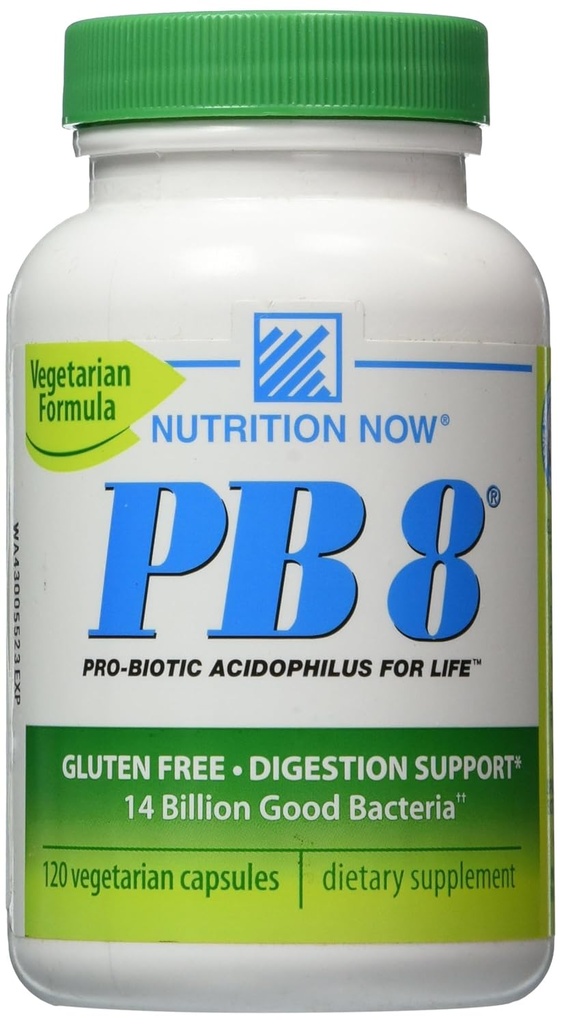 Ahora PB 8 Pro-Biotic Acidophilus Capsules, Vegetariano, 120-Count Bottles 60 Servings