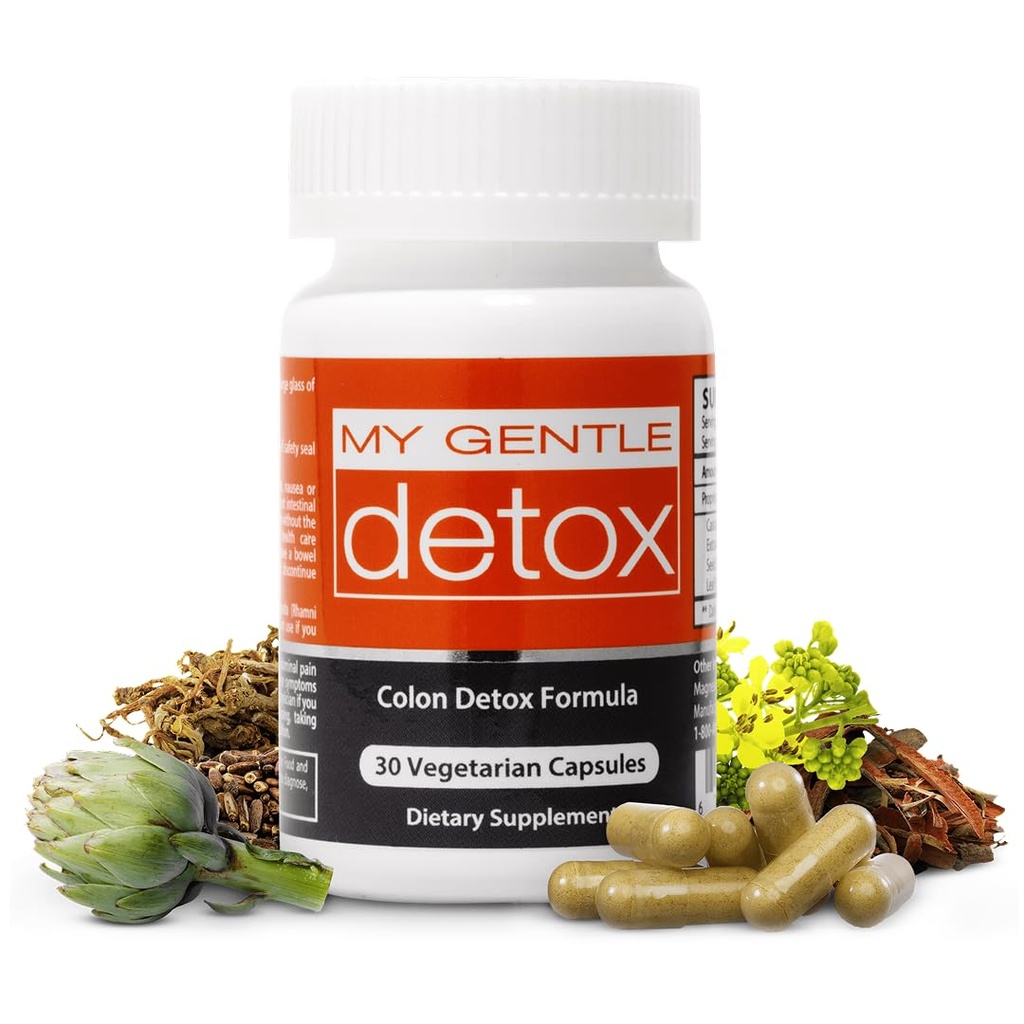 Herbal Nitro My Gentle Detox - Gentle Constipation Relief for Women &amp; Hombre - Take at Night, Poop Next Day - 100% Natural Colon Detox Suplemento para Menos Bloating, Gas, Discomfort (30 Ct)