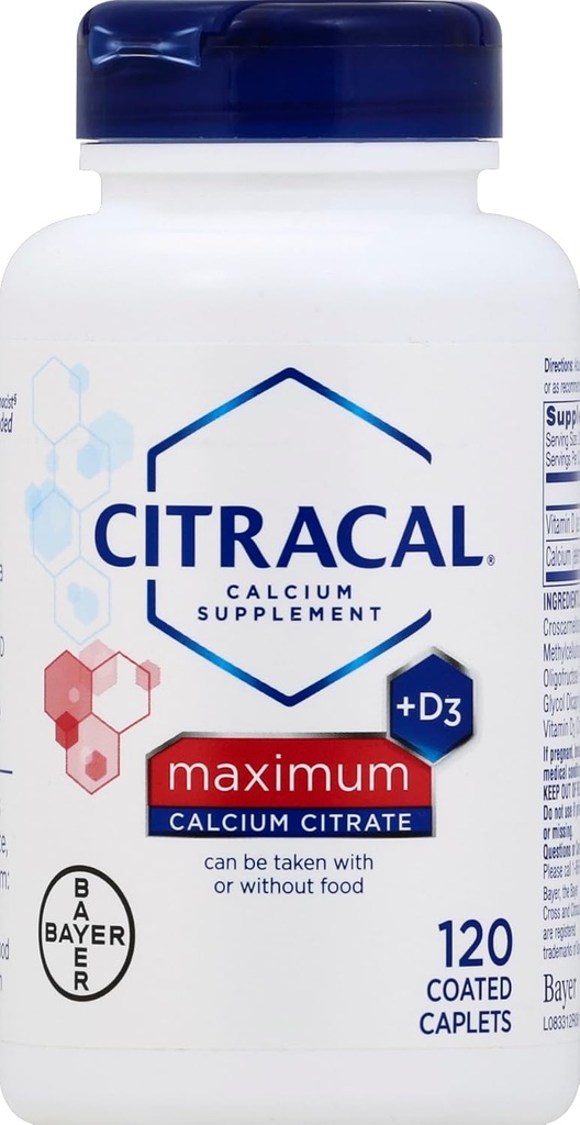 Citracal Max Tamaño 120ct Citrato de calcio citracal con cápsulas máximas de vitamina D 120 Cuenta