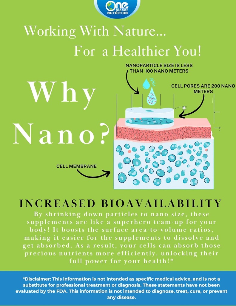 One Planet Nutrition Nano Quercetin Powder 8 oz (227 Servings), Sophora Japonica Extract, Nano for Enhanced Absorption, Supports Immune Health with Antioxidant Benefits, Non-GMO, Vegan
