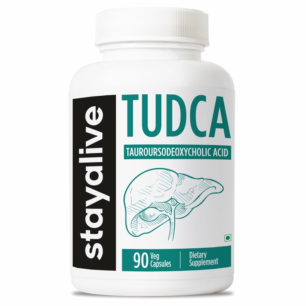 STAY ALIVE TUDCA Capsules 500mg, Tauroursodeoxycholic Acid Bile Salts, 90 Conde, Non-GMO & Gluten Free TUDCA Supplement for Hombre and Women