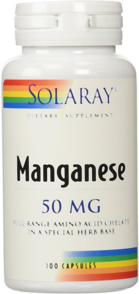 Solaray Manganese Suplemento, 50 mg, 100 Conde
