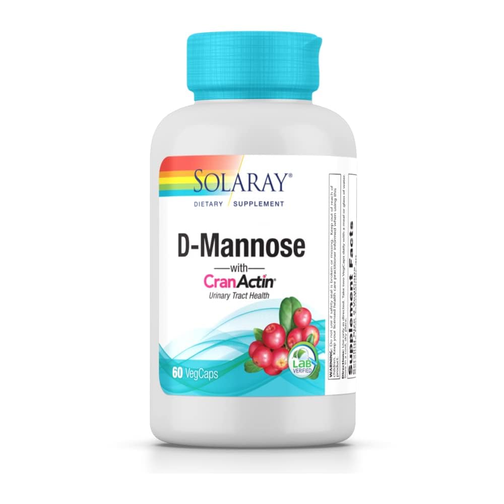 SOLARAY D-Mannose con CranActin, 60 cápsulas vegetarianas