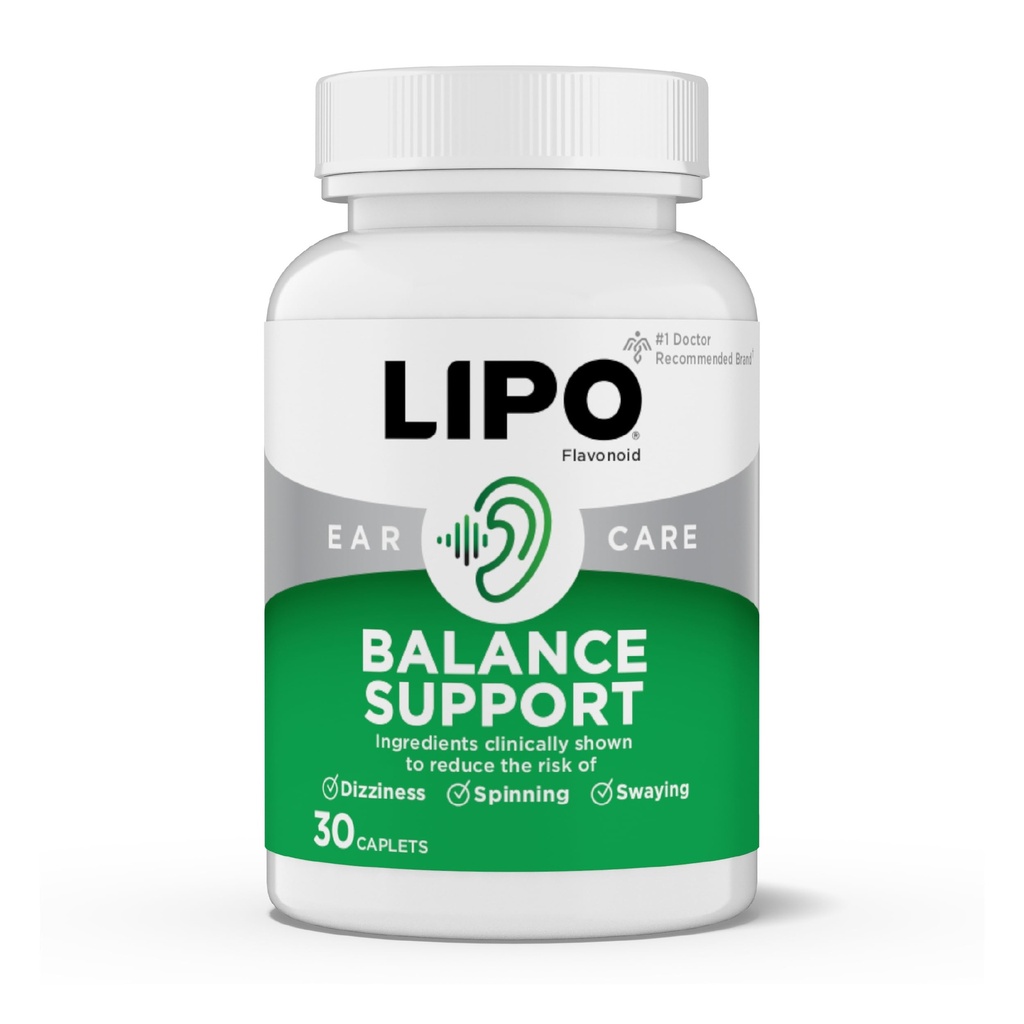 Lipo-Flavonoid Balance Support Supplement - Inner Ear Health & Vertigo Relief with Ginkgo Biloba, Bioflavonoids, " B Vitaminas - Reduce el mareo, la columna, " Swaying - 30-Count
