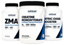Nutricost Creatine 500 Grams, Nitric Oxide 180 Capsules, y ZMA 180 Capsules Bundle