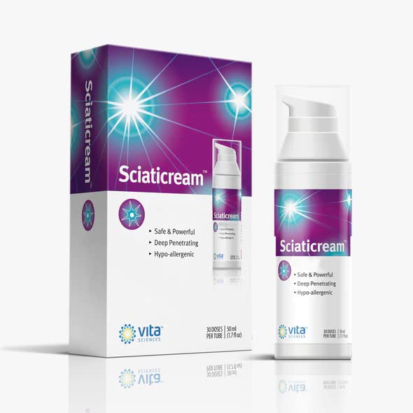 Vita Sciences SciatiCream - Cream for Sciatic Nerve Support with Arnica, B1, B5, B6, MSM, Aloe and Coconut Oil. Fast Acting Soothing Formula...