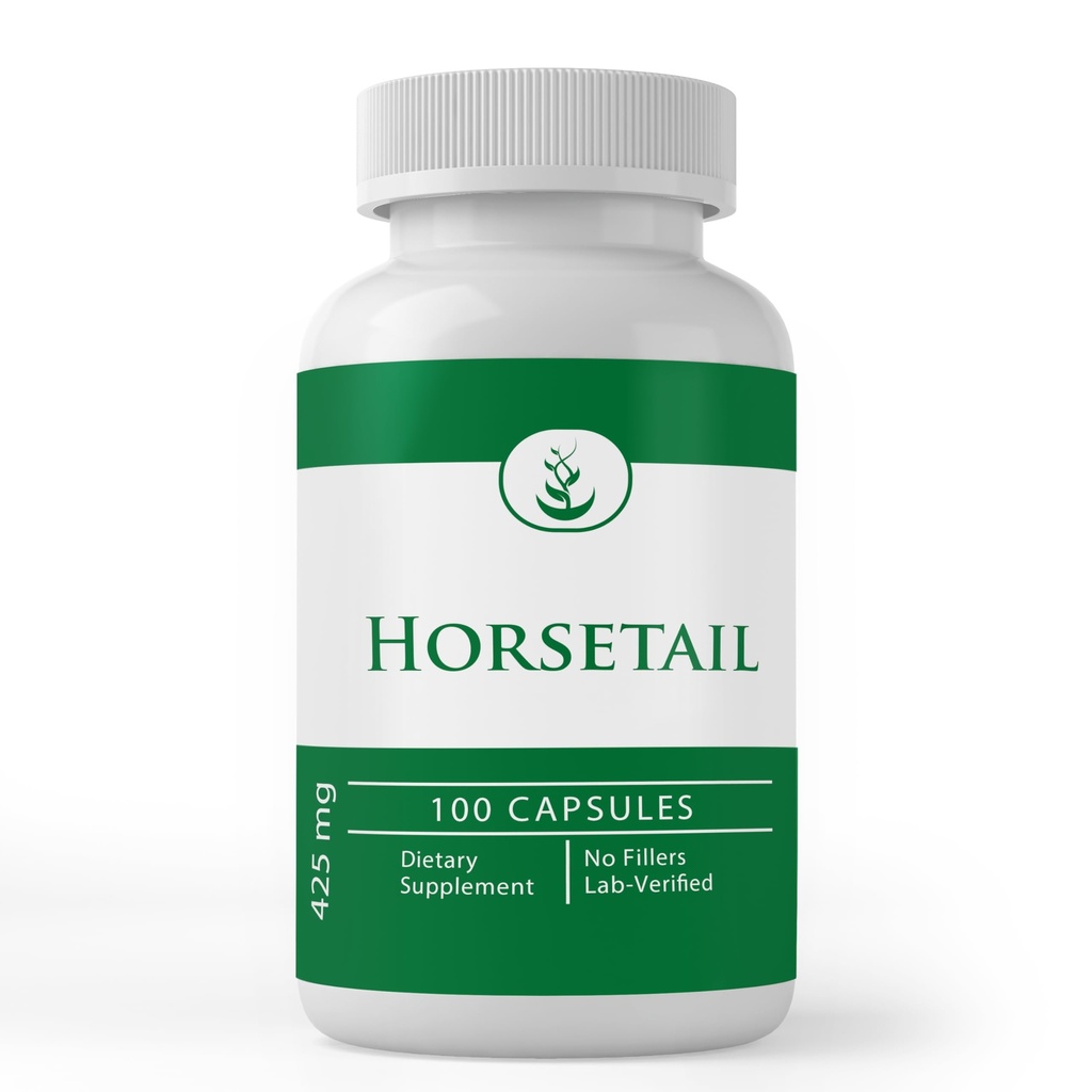 Ingredientes originales puros Horsetail, (100 capsules) Siempre puro, sin aditivos o artillería, Lab Verified