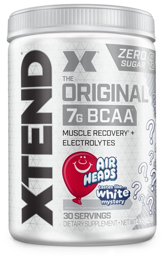 Scivation Xtend XTEND Original BCAA Powder Airheads Candy Flavor, 7g BCAA y 2.5g L-Glutamina, Sugar Free Post Workout Muscle Recovery Drink with Amino Acids for Men &amp; Women, 30 Servings