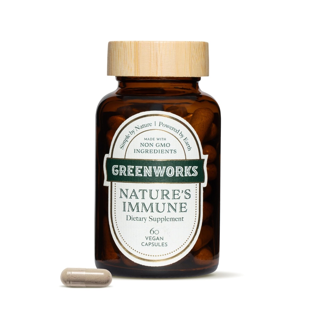 Greenworks Immune – Organic Daily Immune Support with Elderberry, Echinacea, Ginger, Turmeric &amp; Medicinal Mushrooms – Vegan, Non-GMO, Gluten-Free – 30 Servings