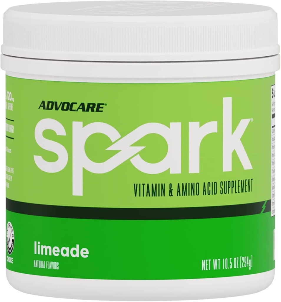 AdvoCare Spark - Energy Drink Mix - Vitamin &amp; Amino Acid Supplement - Supports Energy & Focus - Portable Immune Support - Sugar-Free - Limeade (10)
