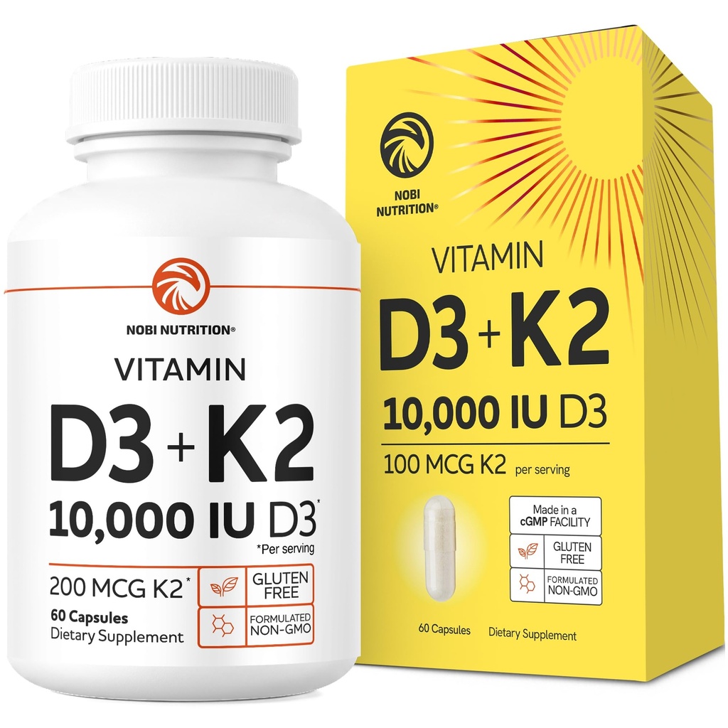 Vitamina D3 K2 5000 UI para Sistema Inmuno, Bonos Fuertes " Apoyo a los dientes Silenciosos Vit D3 125mcg, Vitamin K2 MK7 100mcg, Calcium 210mg " BioPerine ← Tested 3rd-Party, Non-GMO ANTE 60 cápsulas (2 Month Supply)