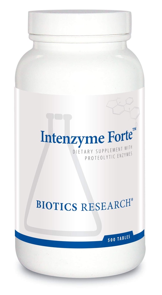 Biotics Research Intenzyme ForteTM Proteolytic Pancreatic Enzymes, Pancreatin, Bromelain, Papain, Lipase, Amylase–Supplement Supports Healthy Protein Digestion–Immune & Circulatory Function 500 Tablets
