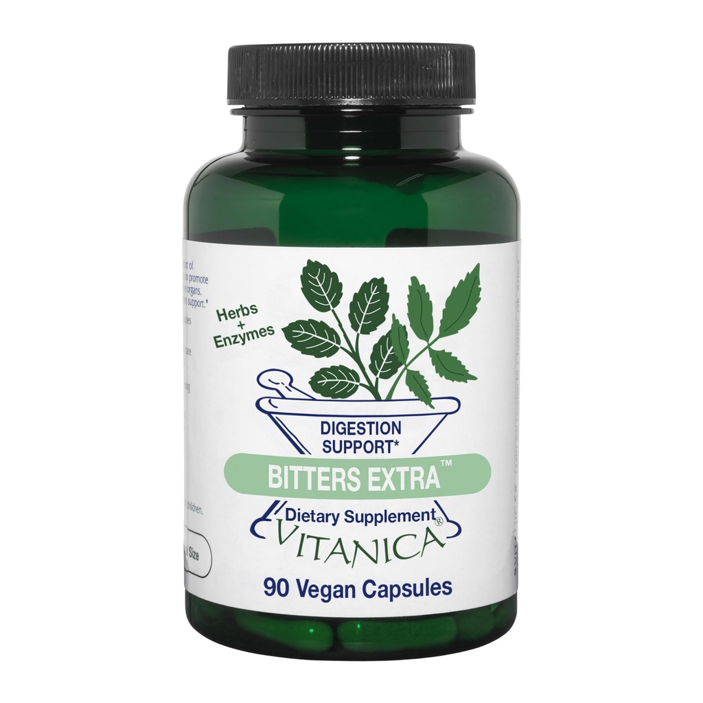 Vitanica Bitters Extra, Apoyo a la Digestión, Vegan, 90 cápsulas