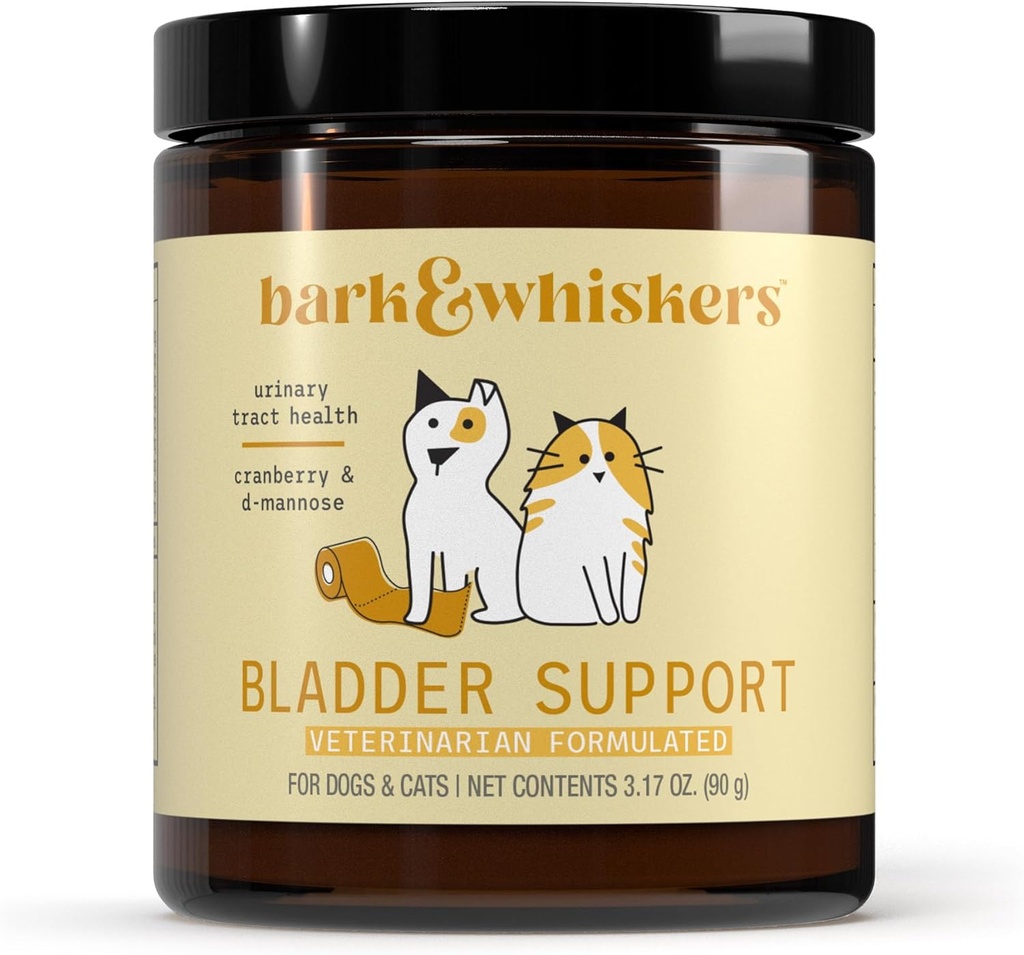 Bark " Whiskers Bladder Support, 3.17 Oz. (90 g), 90 Scoops, Supports Urinary Tract Health, with Cranbery " D-Mannose, Vet Formulated, Non-GMO, Dr. Mercola