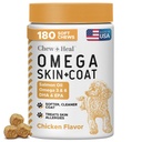 Petróleo de Salmón para Perros - 180 Tráteres de Aceite de Aceite de Pez para la Piel y la Carne de Acidos Gordos, Omega 3 y 6, Vitaminas, Antioxidantes y Minerales - Made in USA