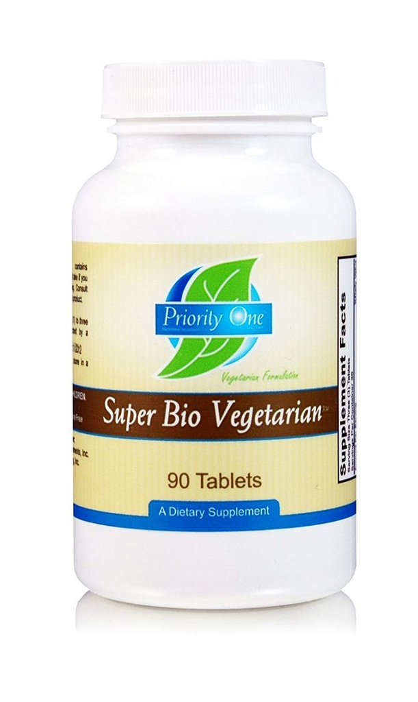 Priority One Vitamins Super Bio Vegetarian 90 Tablets - Immune System Support*- Clinical Strength - Beneficios de Shiitake & Maitake Mushrooms.