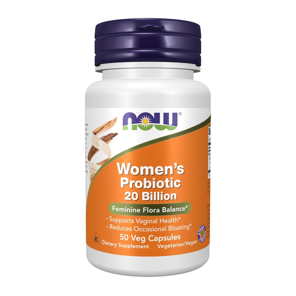 AHORA Suplementos Alimentarios, Probiótico de Mujeres, 20 Billones, Especialmente Formulados usando Tres Strains Probióticos Testados Clínicamente, 50 cápsulas de Veg