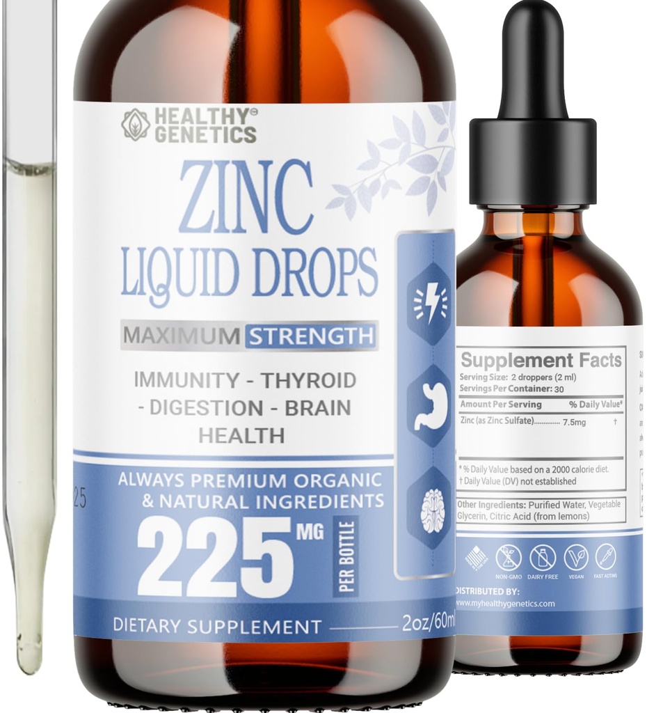 Sulfato de zinc líquido para niños, hombres y mujeres ← Sulfato de cinc orgánico tóxico Immunity, Mood, tiroides cerebrales