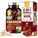 Número 1 Nutrición Premium D Mannose Suplemento para Mujeres y Hombres [Max Strength, 1350MG] Natural D-Mannose with Cranberry, Hibiscus and Dandelion for Urinary Tract Health, 120 Conde