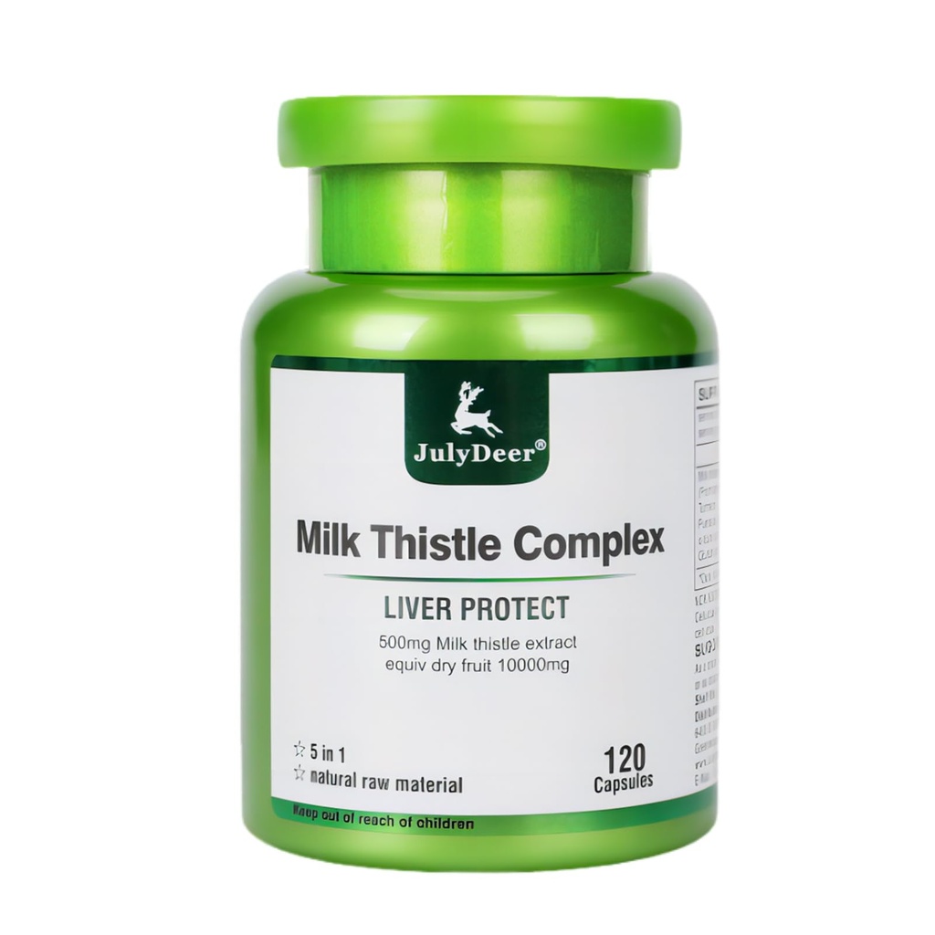 Milk Thistle 500 mg Silymarin Marianum Liver Support, Antioxidant Support, Detox, Liver Protection Capsules for Stay Up Late, Drinking and Hangover, Dull Skin