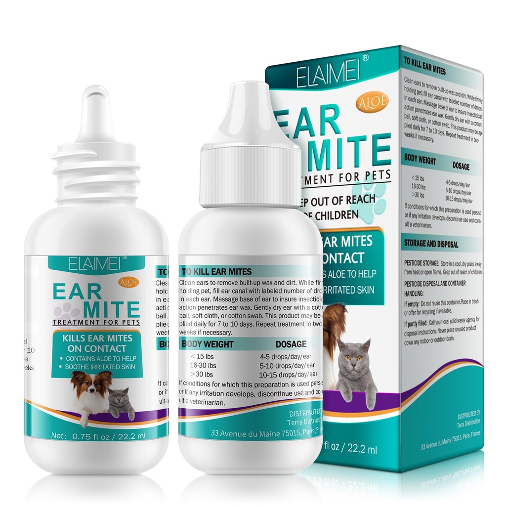 Tratamiento de la mita de oído para perros, Tratamiento de la infección del oído, Tratamiento de la mita de oído para la infección de la levadura del perro, mitigación Sufrimiento de los ácaros &amp; picazón y olores Stinky Stuff para perros