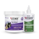 PET KING BRANDS ZYMOX Enzymatic Ear Wipes and Otic Solution Hydrocortisone Free for Dogs & Cats - Product Bundle - for Dirty, Waxy, Smelly Ears &amp; Soothe Infections, 100 Count Wipes & 4oz Bottle