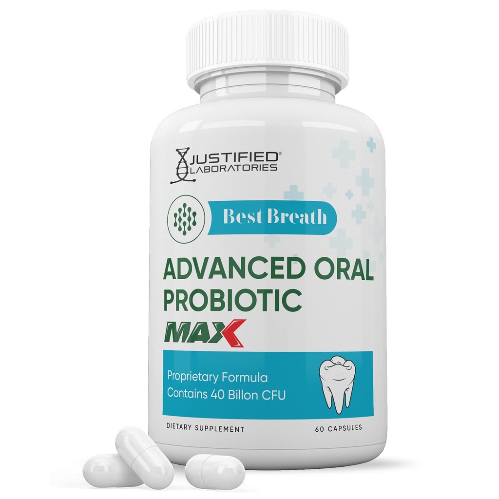 Laboratorios justificados Mejor Respiración Max 40 Billion CFU Probiotic Oral Support 60 cápsulas