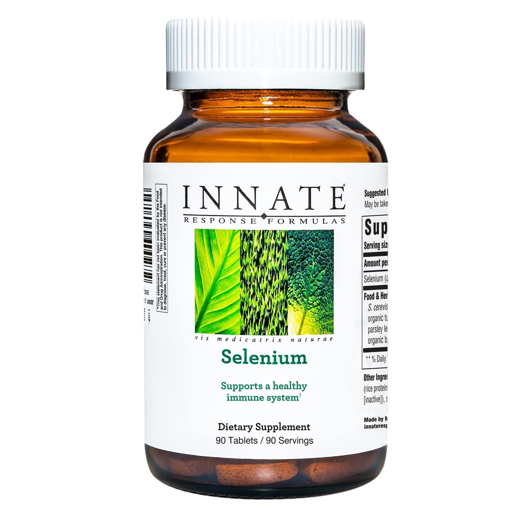 INNATE Response Formulas Selenium - Suplemento Mineral para el soporte del sistema inmune - Vegan, Gluten-Free, y Non-GMO - Fabricado sin 9 Alérgenos Alimentarios - 90 tabletas (90 Servings)