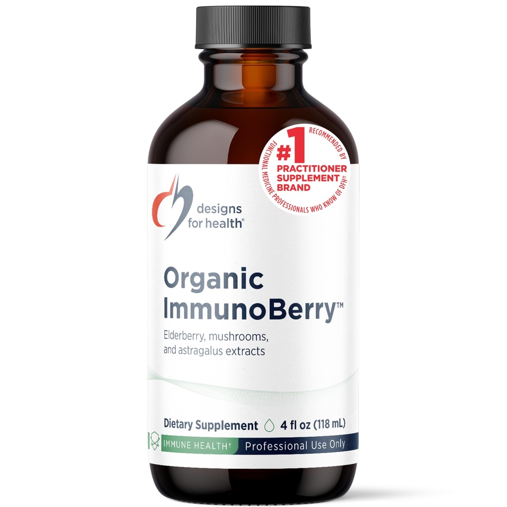 Diseños para el jarabe de arándano con corteza silvestre - Orgánica InmunoBerry Liquid - Astragalus, Shiitake + Maitake Mushroom - Suplemento de Apoyo Inmunitario para Adultos + Niños (118 Servings / 4oz)